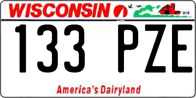 WI license plate 133PZE