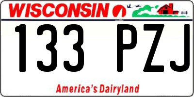 WI license plate 133PZJ