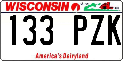 WI license plate 133PZK