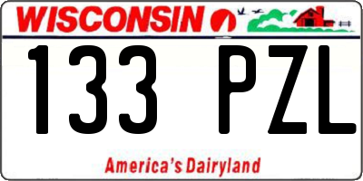 WI license plate 133PZL