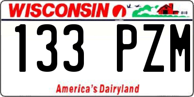WI license plate 133PZM