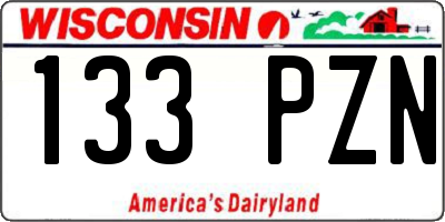 WI license plate 133PZN