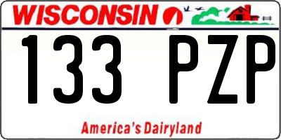 WI license plate 133PZP