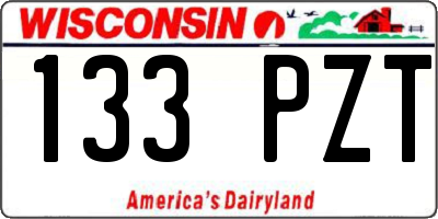 WI license plate 133PZT