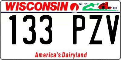 WI license plate 133PZV