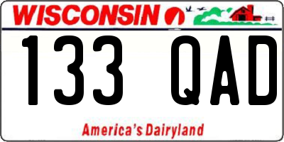 WI license plate 133QAD