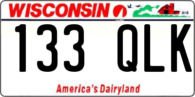 WI license plate 133QLK