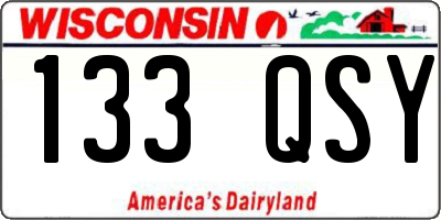 WI license plate 133QSY