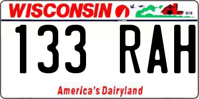 WI license plate 133RAH