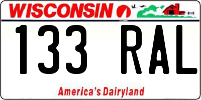 WI license plate 133RAL