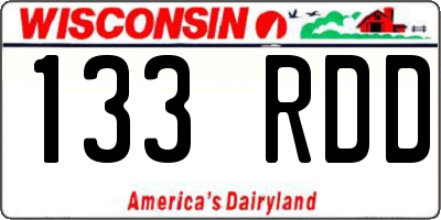 WI license plate 133RDD