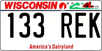 WI license plate 133REK