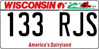 WI license plate 133RJS