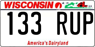 WI license plate 133RUP
