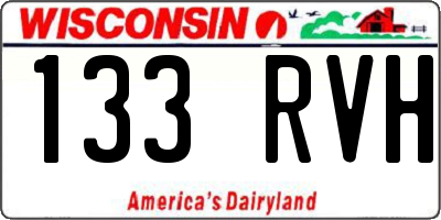 WI license plate 133RVH