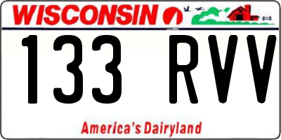 WI license plate 133RVV