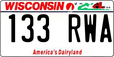 WI license plate 133RWA