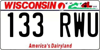 WI license plate 133RWU