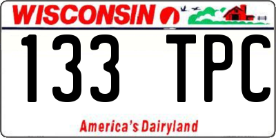 WI license plate 133TPC
