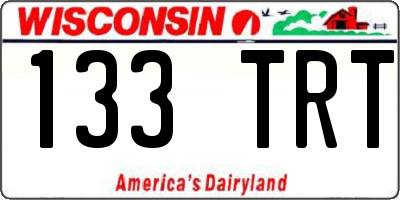 WI license plate 133TRT