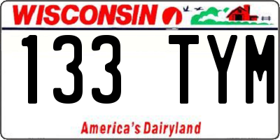 WI license plate 133TYM