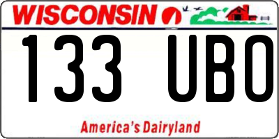 WI license plate 133UBO