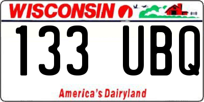 WI license plate 133UBQ