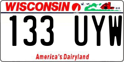 WI license plate 133UYW