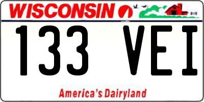 WI license plate 133VEI