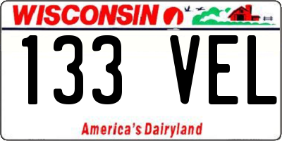 WI license plate 133VEL