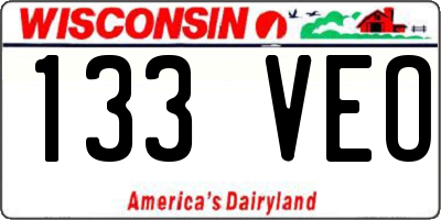 WI license plate 133VEO