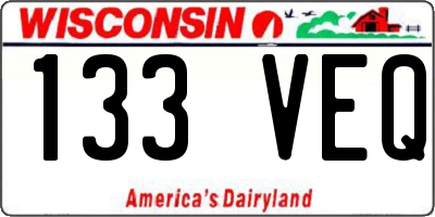 WI license plate 133VEQ