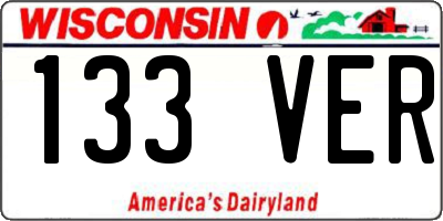 WI license plate 133VER