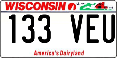 WI license plate 133VEU