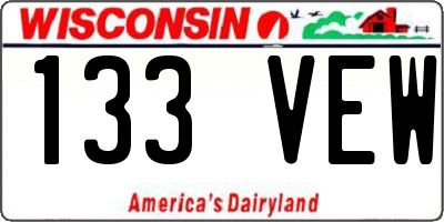 WI license plate 133VEW