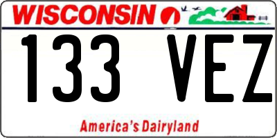 WI license plate 133VEZ