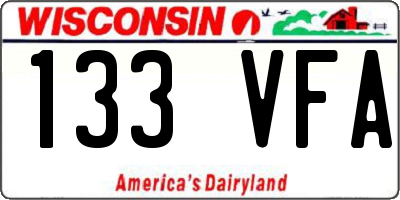 WI license plate 133VFA