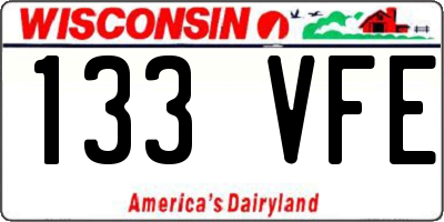 WI license plate 133VFE