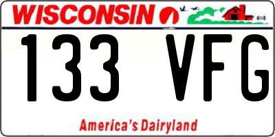 WI license plate 133VFG