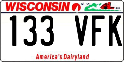 WI license plate 133VFK