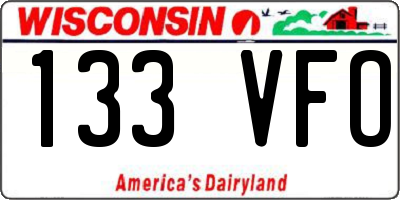 WI license plate 133VFO