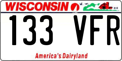 WI license plate 133VFR