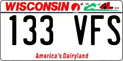 WI license plate 133VFS