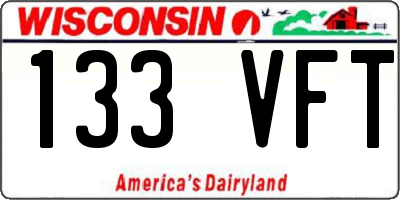 WI license plate 133VFT