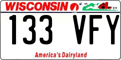 WI license plate 133VFY