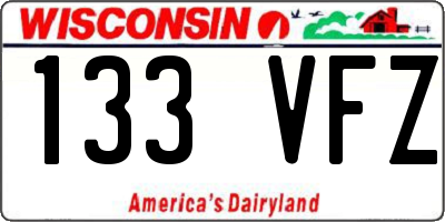 WI license plate 133VFZ