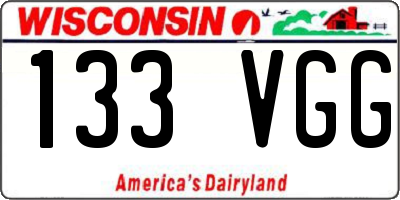 WI license plate 133VGG