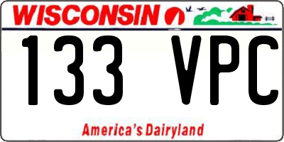 WI license plate 133VPC