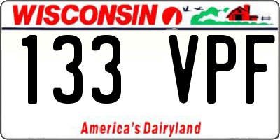 WI license plate 133VPF