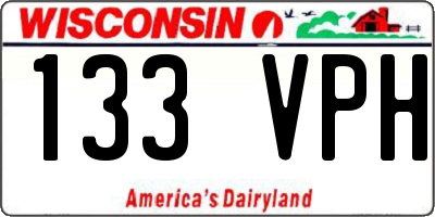 WI license plate 133VPH